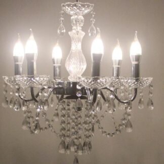 Silver Chandelier light lighting led warm white crystals light weight metal acrylic small