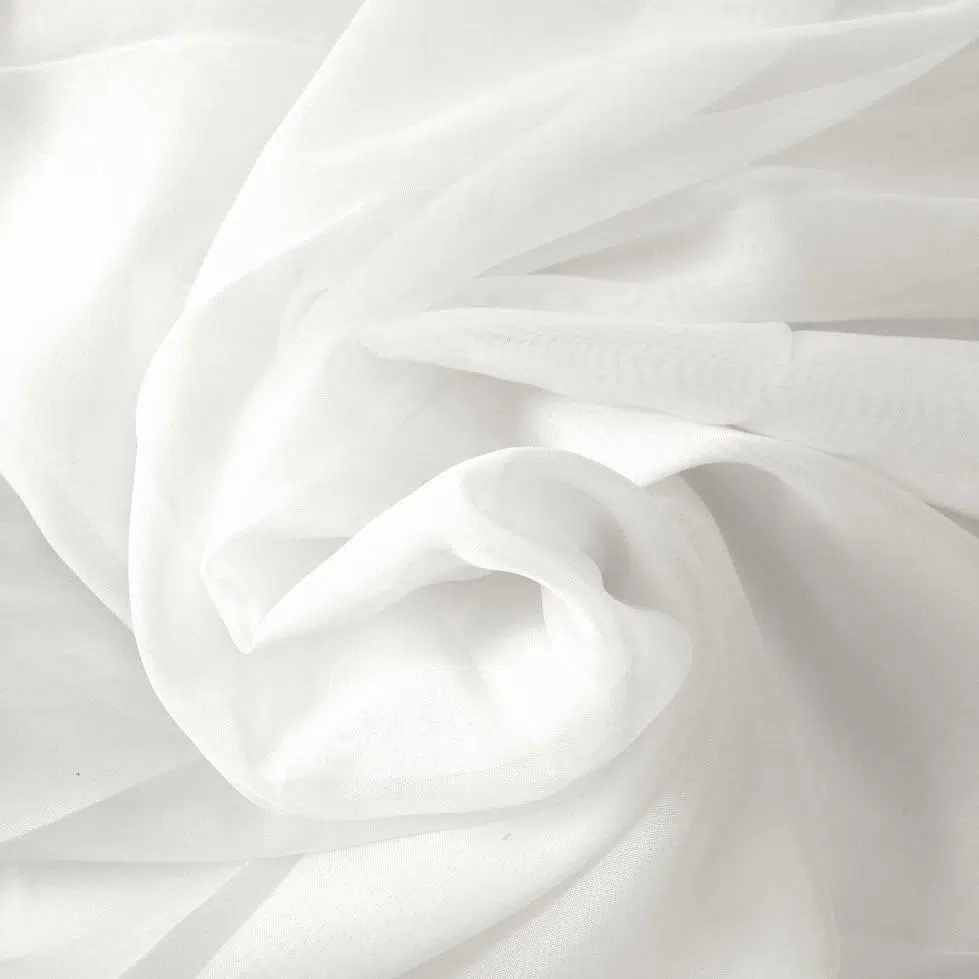 Sheer white voile backdrop panel