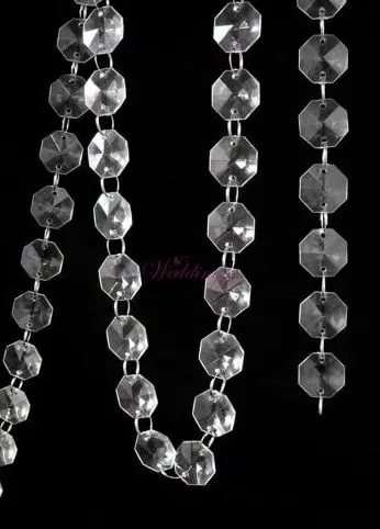 Acrylic faceted crystal bead chain decor beaded wedding event party centerpiece backdrop decoration