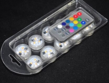 Submersible LED Tea Light 10 ten pack remote control battery operated colour changing rgb waterproof lighting decor centerpiece wedding party event decoration