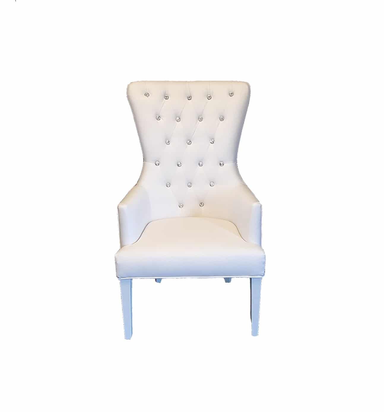 White Single High Back Vegan Leather VIP Chair Calgary Event Wholesale