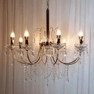Gold Chandelier metal 8 arm acrylic crystal