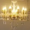 19" Gold 8 Arm Crystal Chandelier