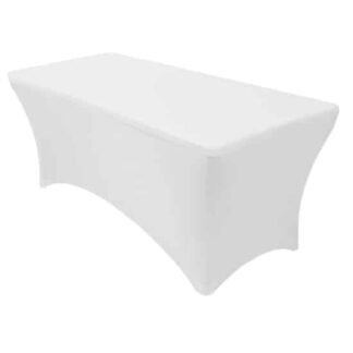 White Spandex Rectangular Table Cover