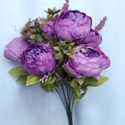 Purple 6 Head Peony Bunch 1