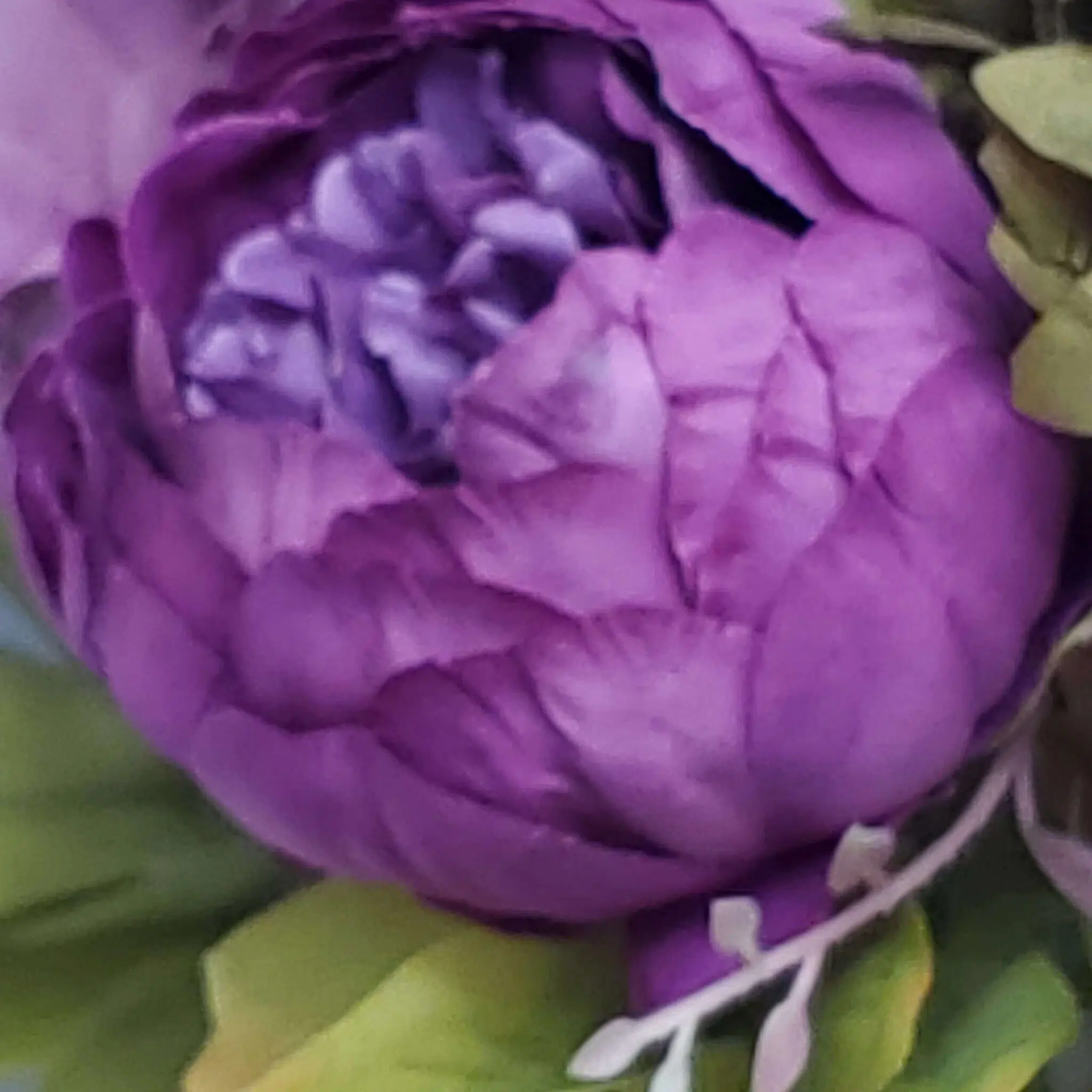 6 Head  Peony Bunch - Purple - Image 2