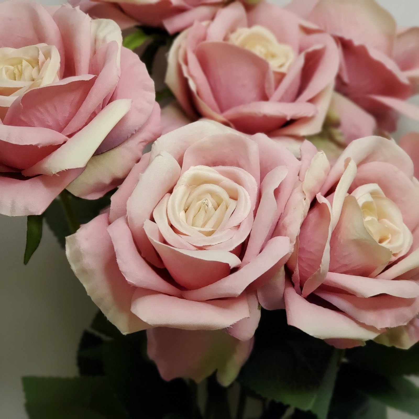 21" 7 Head Blush Pink Silk Rose Bunch | Calgary Event Wholesale