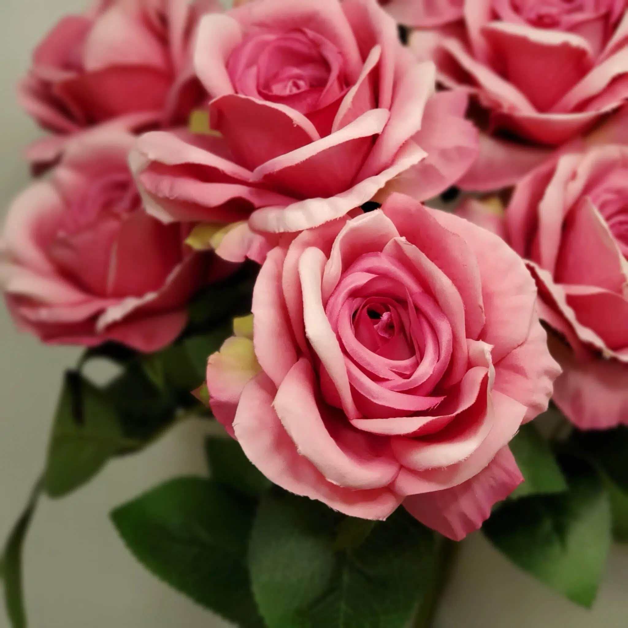 7 Head Rose Bunch - Deep Pink - Image 2