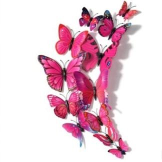 Butterfly Accent fuchsia magnetic plastic multiple sizes pink decor wedding party birthday event decoration butterflies