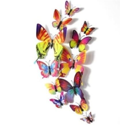 Butterfly Accent magnetic plastic multiple sizes decor wedding party birthday event decoration butterflies multicoloured pink yellow blue purple orange red