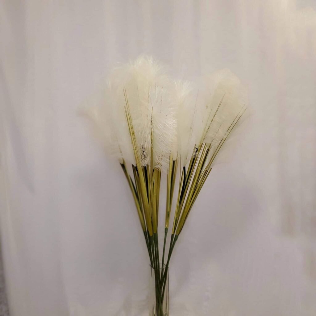 White Double Plume Artificial Pampas Grass 36" (91cm) Calgary Event