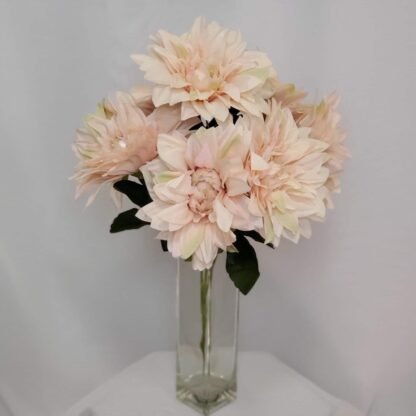 43cm Blush Pink 7 Lg. Head Dahlia Bunch 1