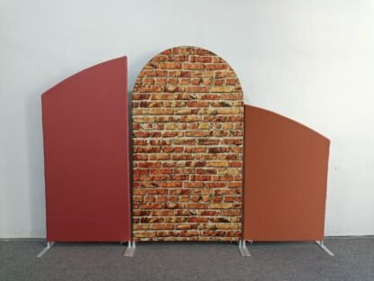 3pc Slanted Tension Backdrop Prints Brick/Wood Greenery(EFG) 3