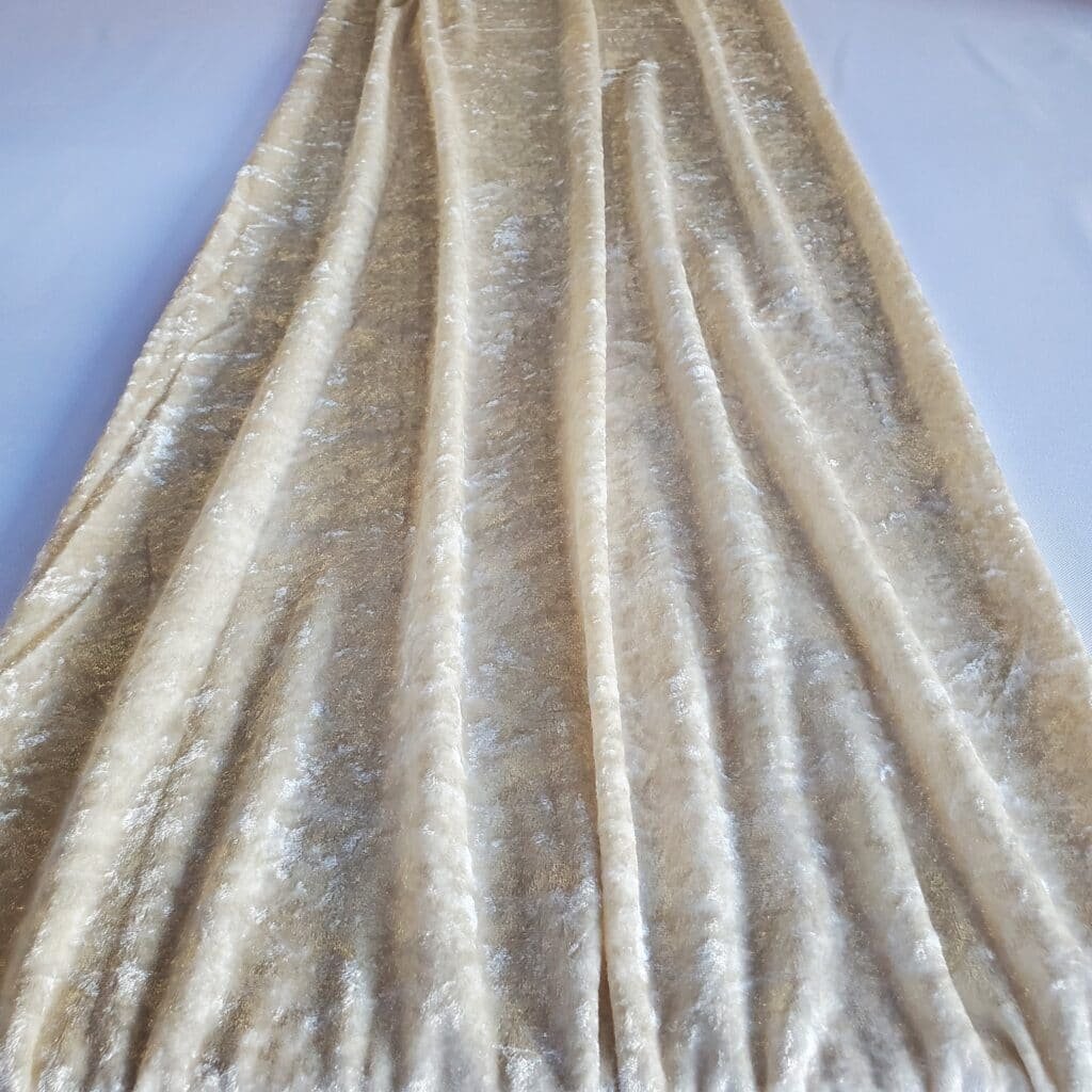 Ivory Crushed Velvet Table Runner Calgary Event Wholesale Wedding And