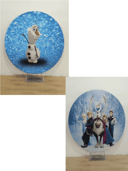 Circular Tension Backdrop Print Olaf w/ Glitter/Frozen Characters 1