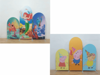 3pc Semi Round Tension Backdrop Print Peppa Pig Surprise/Little Mermaid (LHK) 1