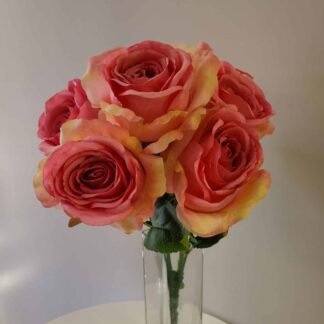 French Pink 7 Head Rose Bunch