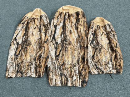 3Pc. Cylindrical Tension Plinth Covers Tree Bark 1