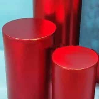 red metallic plinth cover