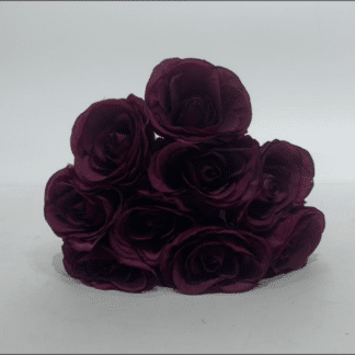 9 head tie bouquet dark purple rose bunch