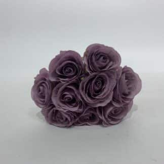 9 head tie bouquet light purple rose bunch