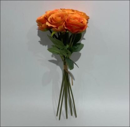 9 head tie bouquet orange rose bunch
