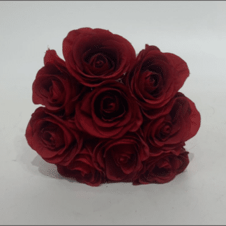 9 head tie bouquet red rose bunch