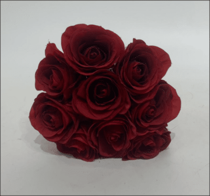 9 head tie bouquet red rose bunch