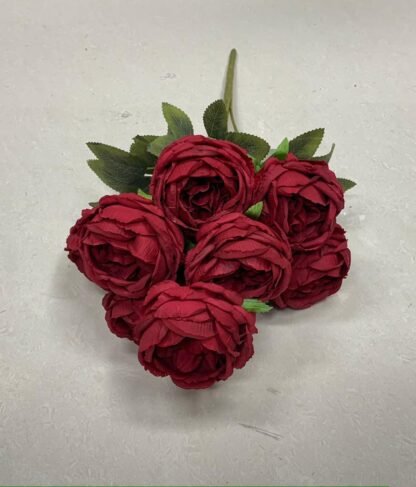 Burgundy Cabbage Rose Bunch