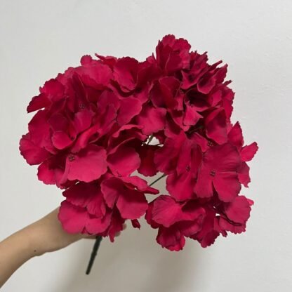 47cm Fuchsia 5 Head Hydrangea Bunch 1