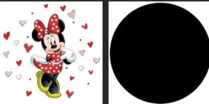 Circular Tension Backdrop Print Red Minnie Mouse w/ Hearts/Black 1