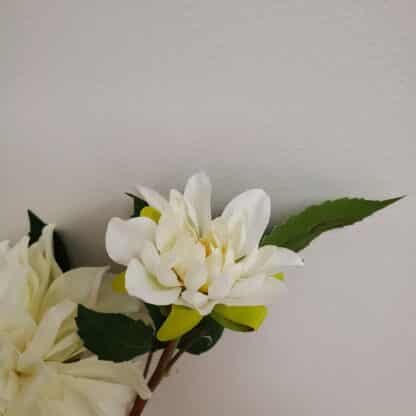 40cm White Single Stem Silk Dahlia 2