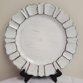Antique white charger plate