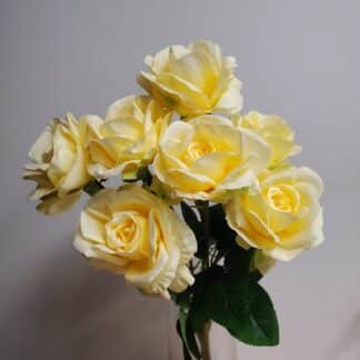 Tuscun Sun Yellow 7 Head Rose Bunch