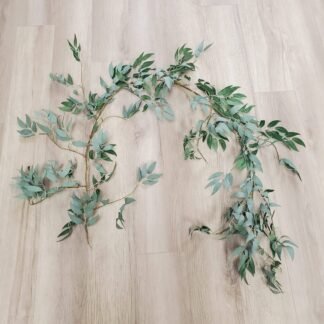 Italian Ruscus greenery dusty green jungle whimsical wedding garland