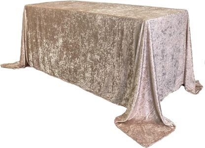 champagne velvet rec tablecloth