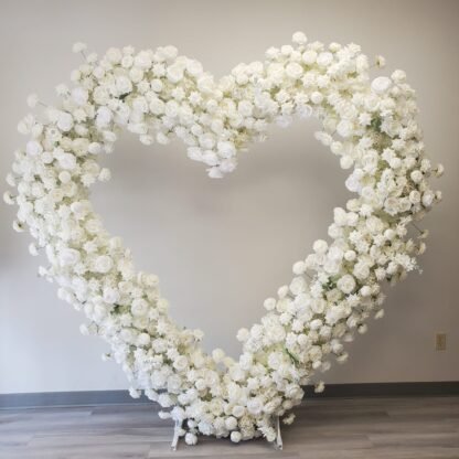 Heart Flower Stand w/ White Flowers 1