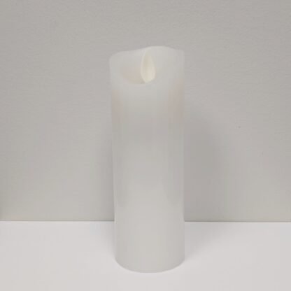 6"x2" White, Warm White Pillar Candle w/ Remote 1