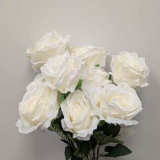 9 Head White Rose Bunch