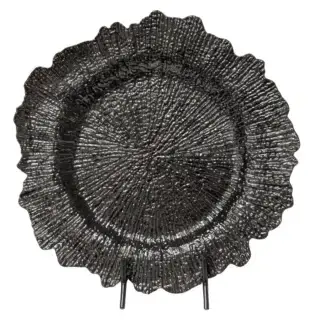 13" Black Reef Acrylic Charger Plate 25/case