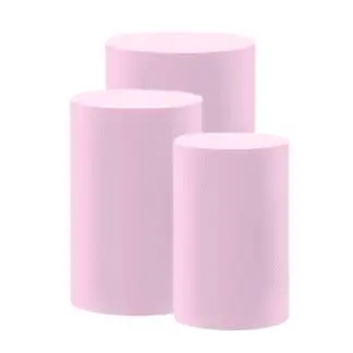 Light Pink Spandex Round Plinth Cover Set