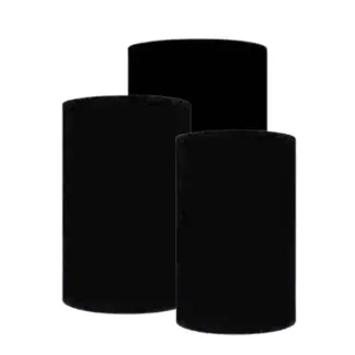 Black Spandex Round Plinth Cover Set