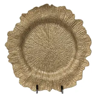 13" Gold Reef Acrylic Charger Plate 25/case