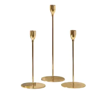 3Pc. Gold Taper Candle Holder