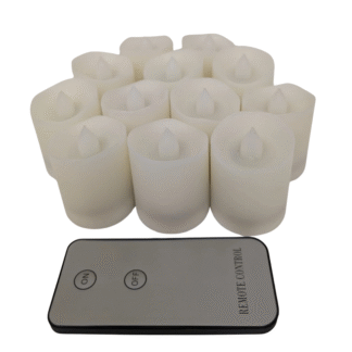 Flickering LED Votive Candles - Warm White 12/Box w/ Remote