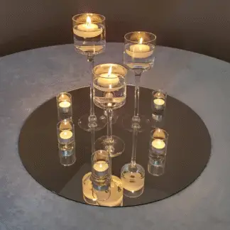 24" Silver Acrylic Round Table Top Mirror