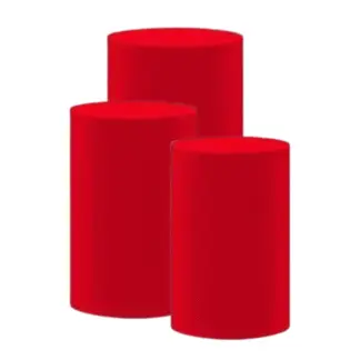 Red Spandex Round Plinth Cover Set