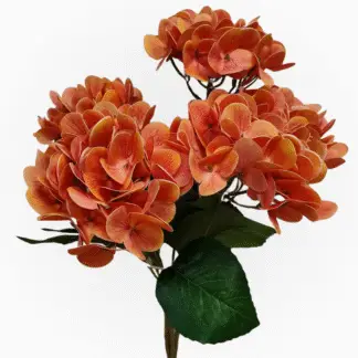 5 Head 3D Printed Orange Hydrangea Bunch