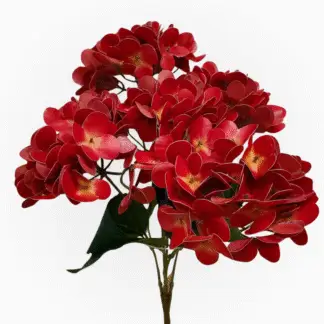 5 Head 3D Printed Red Hydrangea Bunch