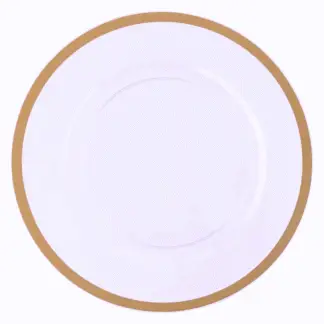 13" Clear Acrylic Deep Champagne Rim Charger Plate 25/Case